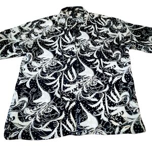 Stacy Adams Black and White Patterned Shirt‎